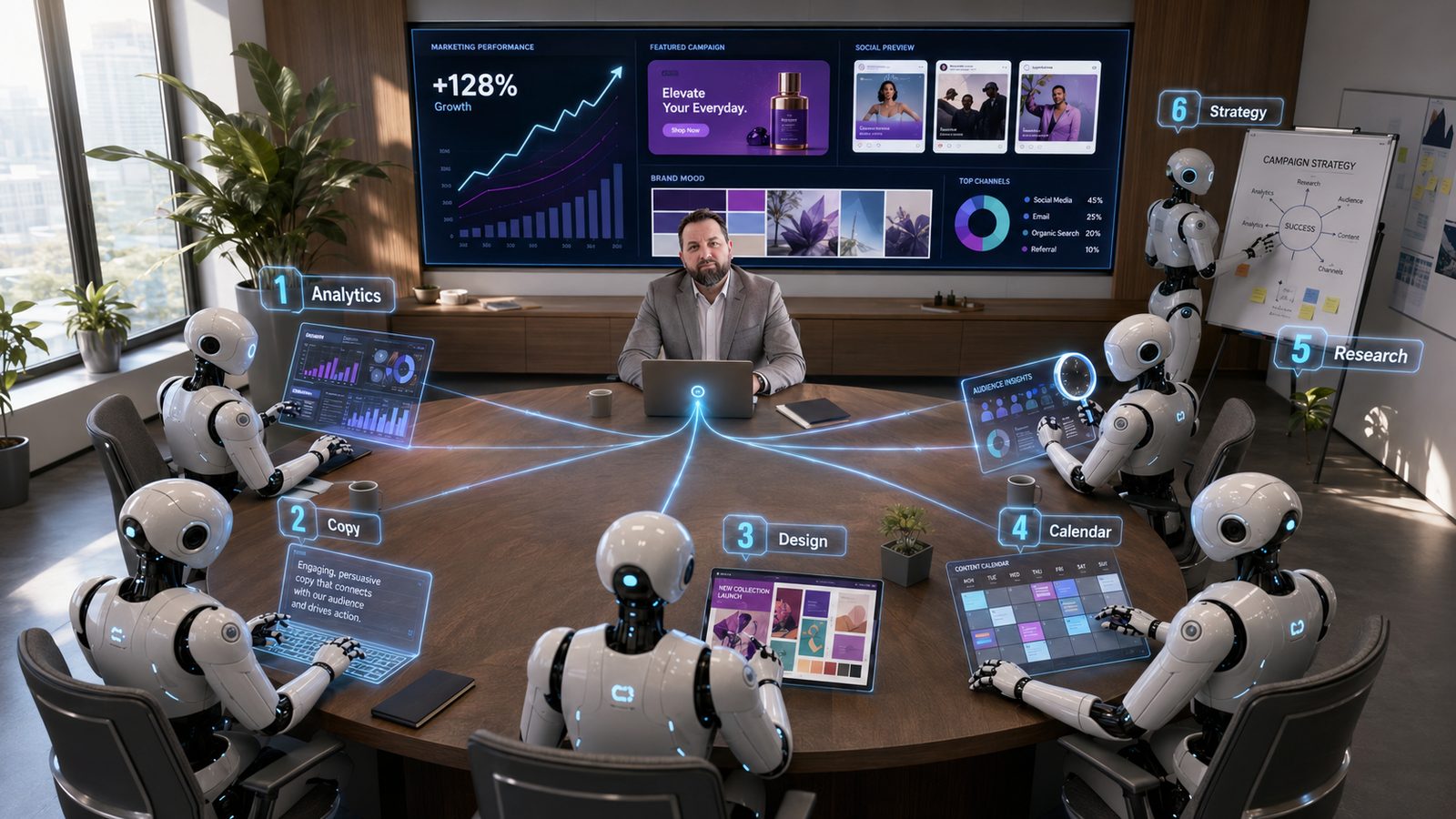 Il pool di agenti AI al lavoro su un progetto
